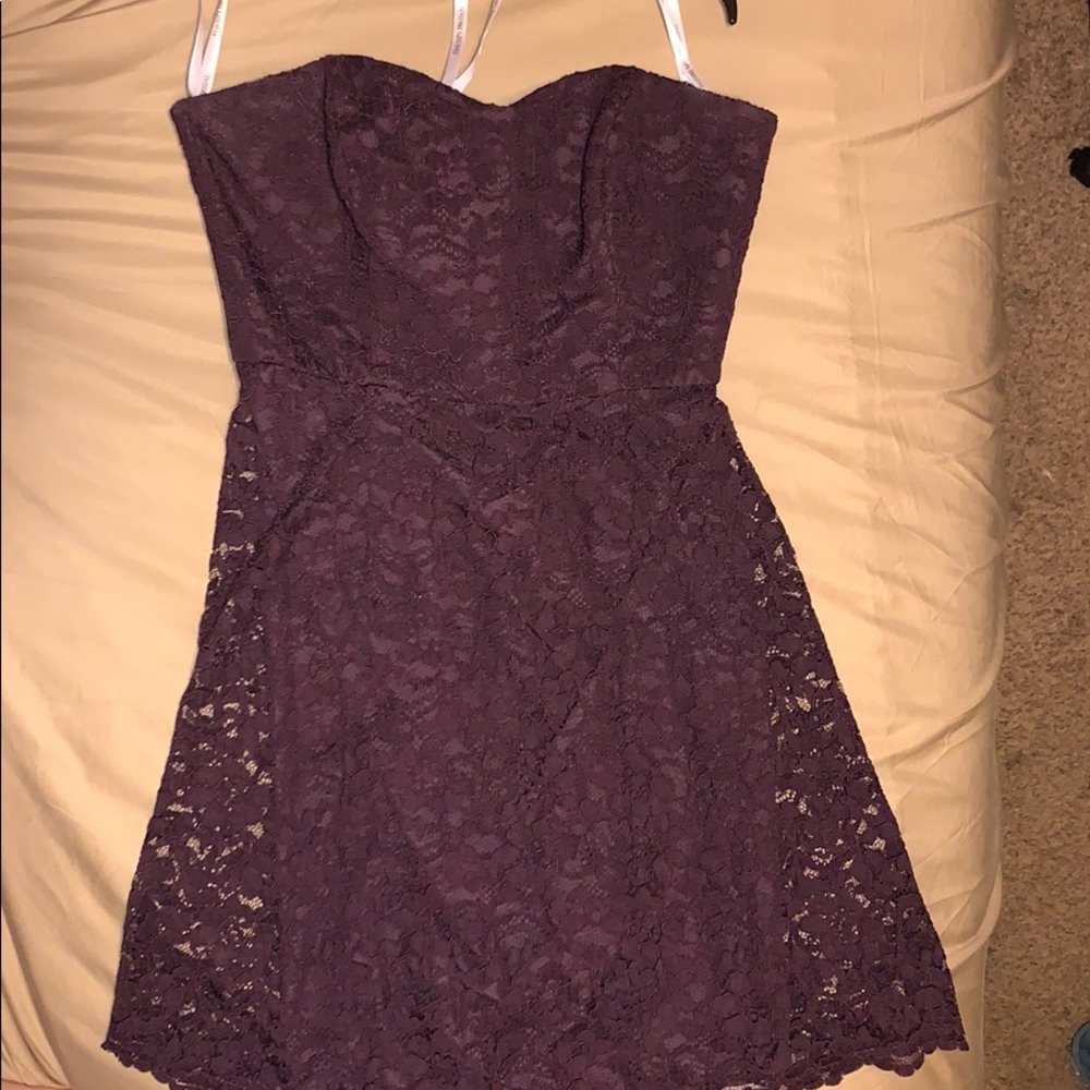 Plum Above the Knee Bridesmaid Dress